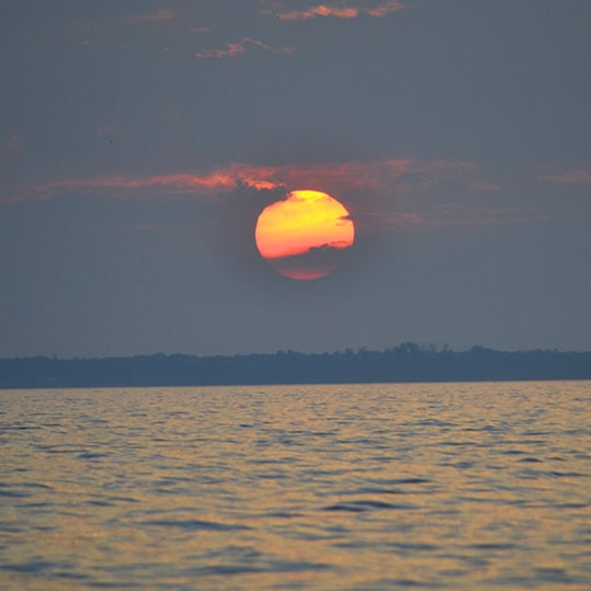 sunset over lake